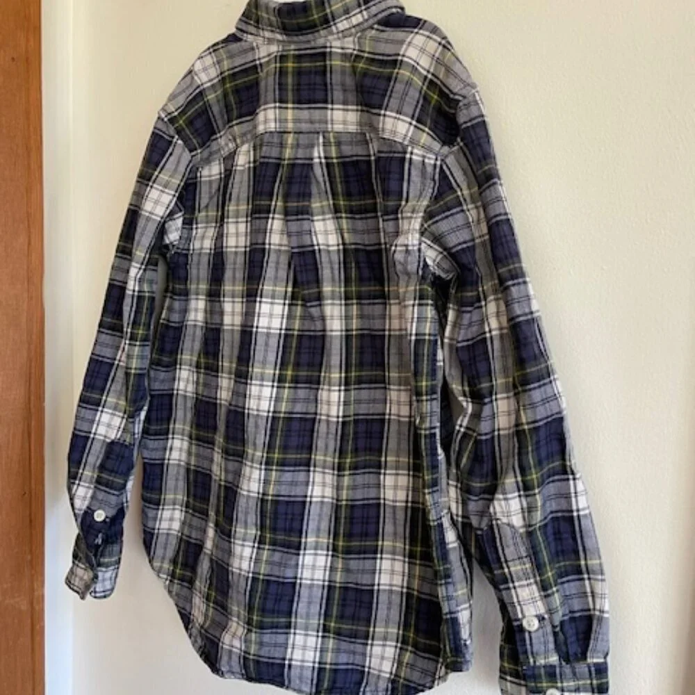 RALPH LAUREN Boys Blue Plaid Tartan Button Down Shirt Long Sleeve 6